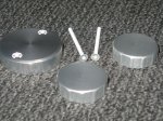 Cnc milled set of 3 reservoir caps color Silver